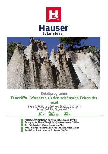 Teneriffa - Wandern zu den schönsten Ecken ... - Hauser exkursionen