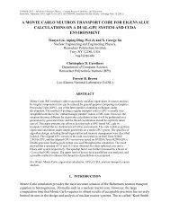 a monte carlo neutron transport code for eigenvalue calculations on ...