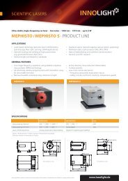 SCIENTIFIC LASERS MEPHISTO / MEPHISTO S ... - InnoLight GmbH