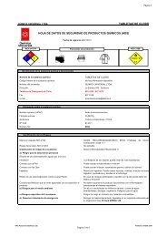 Lista De Hojas De Seguridad Productos Quimicos