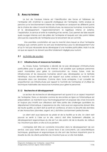 Audit stratégique / business plan d'une entreprise - CDH - EPFL