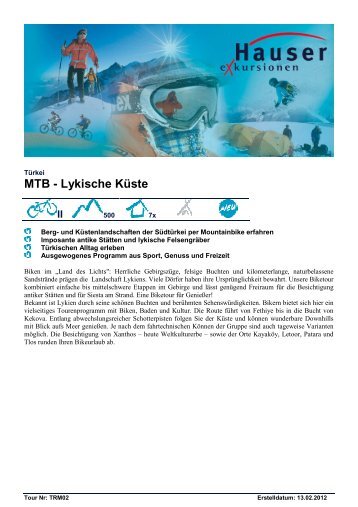 MTB - Lykische Küste - Hauser exkursionen