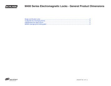 M400 Series Electromagnetic Locks - General Product Dimensions