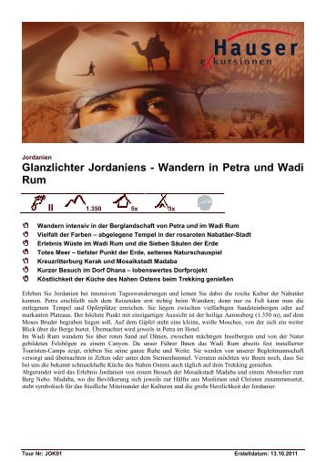 Glanzlichter Jordaniens - Wandern in Petra und Wadi Rum