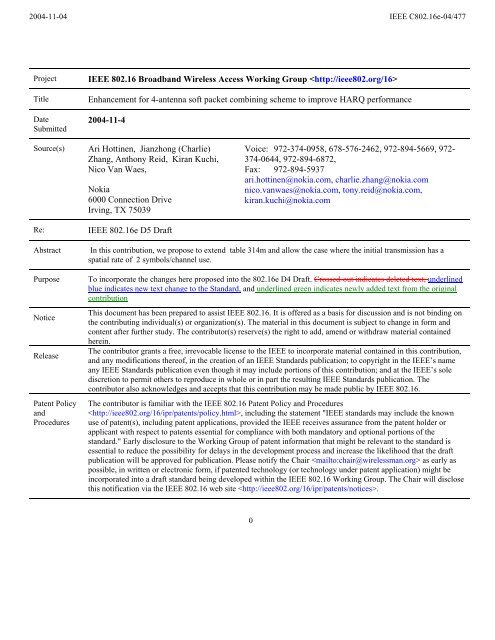802.16 Document Submission Template
