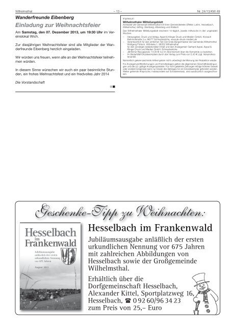 Amtsblatt der Gemeinde Wilhelmsthal