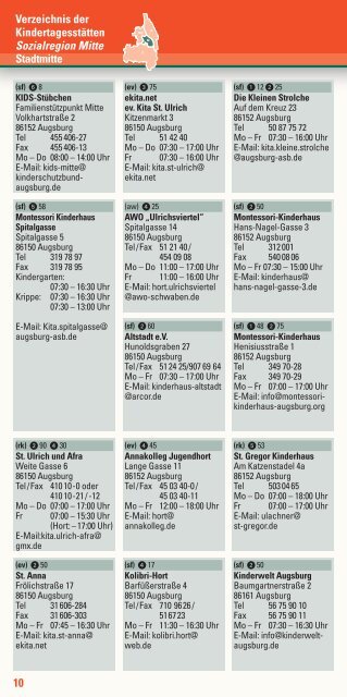 Flyer 01/2013 - Kinderbetreuung in Augsburg - Stadt Augsburg