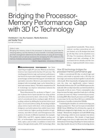 Bridging the Processor- Memory Performance Gap - Computer ...