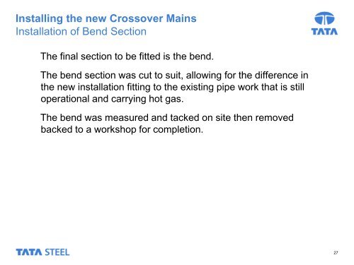 Crossover Main Replacement - Coke Oven Managers Association