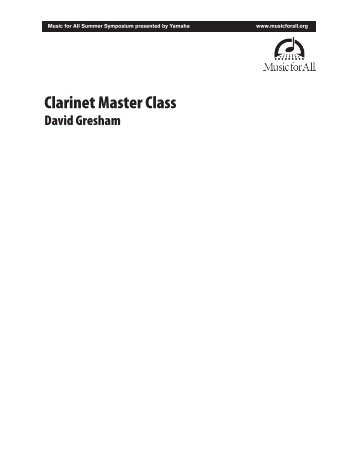 Clarinet Master Class - Music for All