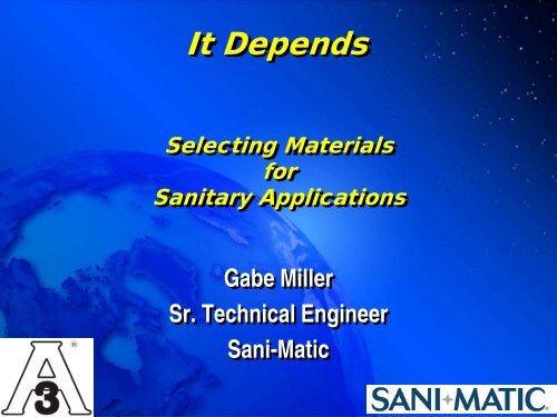 Materials - 3-A Sanitary Standards