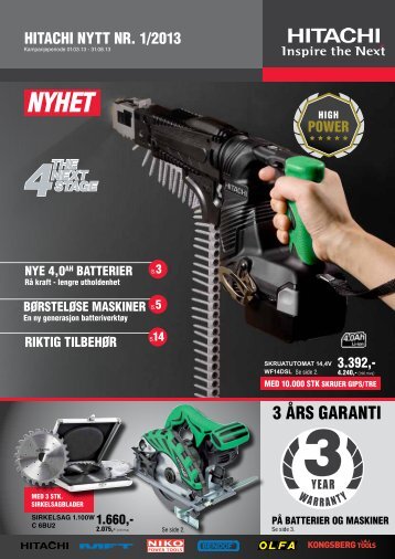 3 Ã¥rs GArANti - Hitachi Power Tools AS