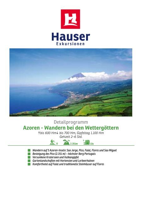 Azoren Wandern Bei Den Wettergottern Hauser Exkursionen