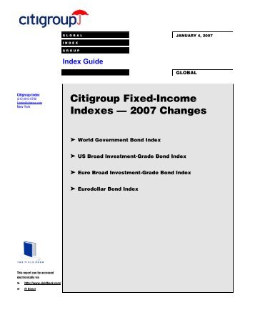 Citigroup Fixed-Income Indexes â 2007 Changes - The Yield Book