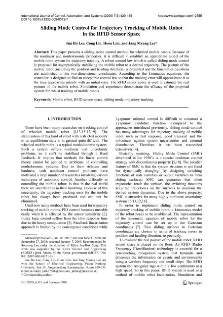 Sliding Mode Control for Trajectory Tracking of Mobile Robot in the ...