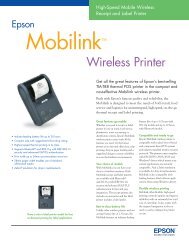 Mobilink P60 Printer Datasheet - Epson POS Printers