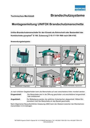 Montageanleitung Rohrmanschette Unifox - RÃTGERS Organics ...