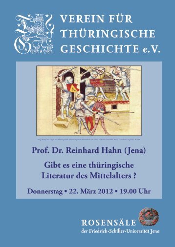 Prof. Dr. Reinhard Hahn (Jena) - Verein fÃ¼r ThÃ¼ringische Geschichte