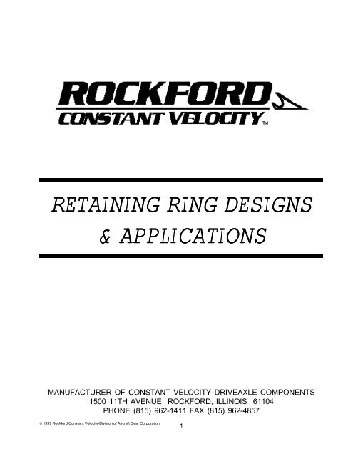 Retaining Rings - Rockford Constant Velocity