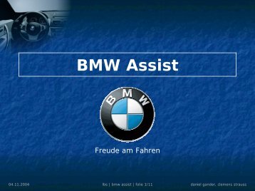 Referat: BMW Assist - Daniel