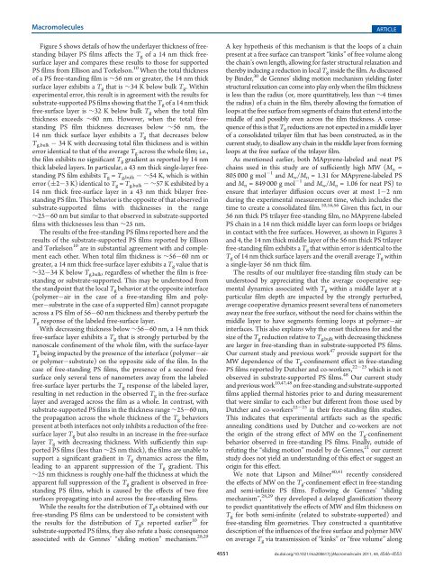 Distribution of Glass Transition Temperatures in Free-Standing ...