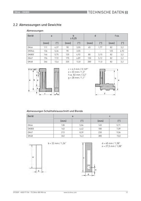 DK46 - DK800 - Tablar Messtechnik GmbH