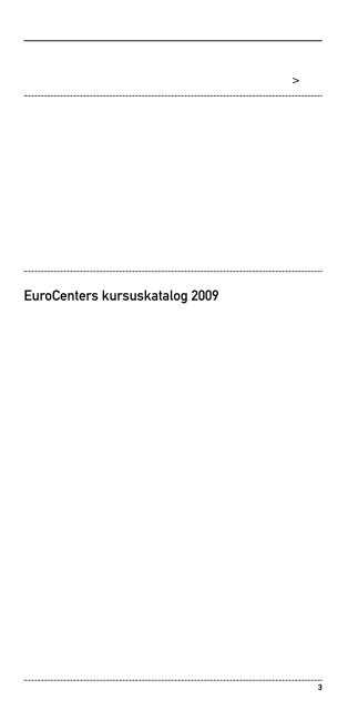 EuroCenters kursuskatalog 2009