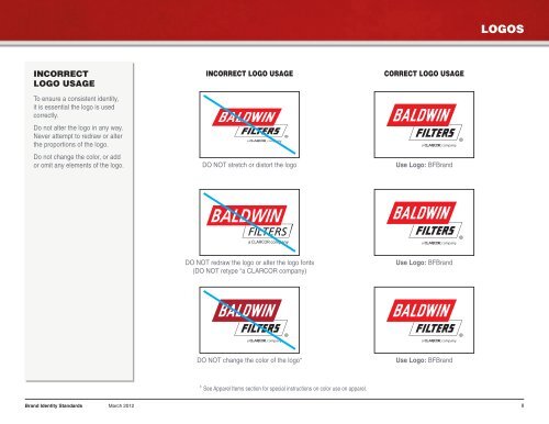 BRAND IDENTITY STANDARDS - Baldwin Filters