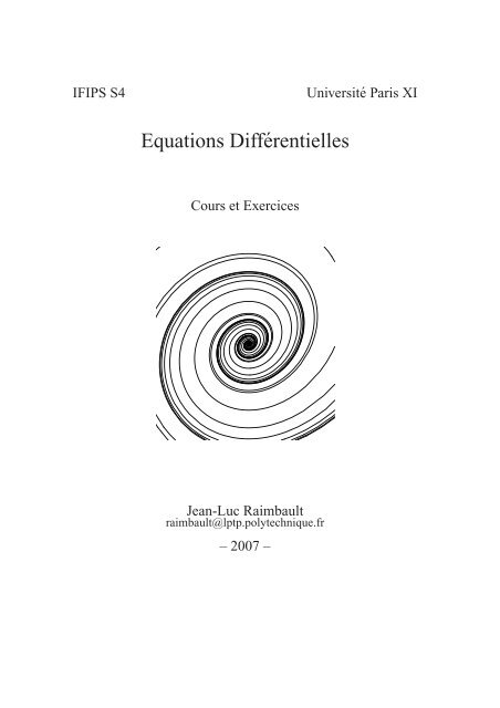 Equations diffÃ©rentielles - LPP