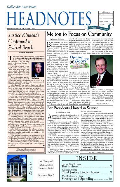 January 2003 - Dallas Bar Association