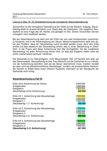 Loesungen 43-44 - taxation.ch