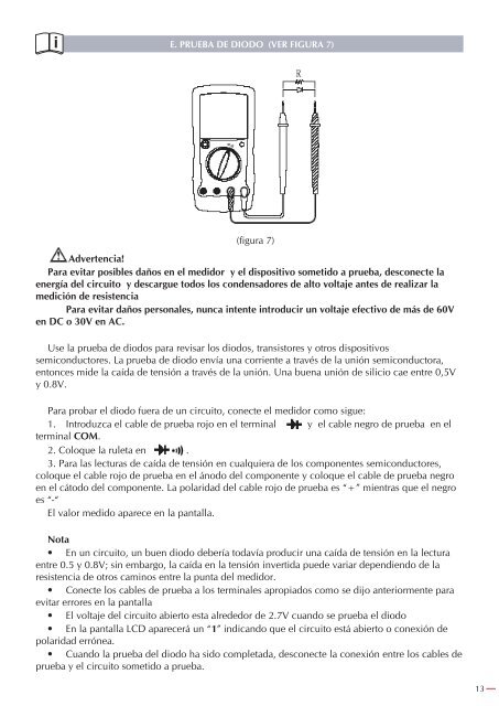 MULTÃMETRO DIGITAL PARA AUTOMÃVILES ... - Ega Master