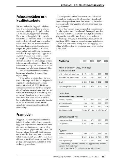 Ãrsredovisning 2009 - del 2 - NorrkÃ¶pings kommun