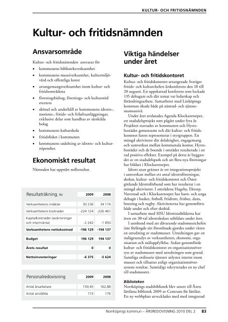 Ãrsredovisning 2009 - del 2 - NorrkÃ¶pings kommun