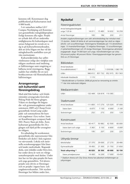 Ãrsredovisning 2009 - del 2 - NorrkÃ¶pings kommun