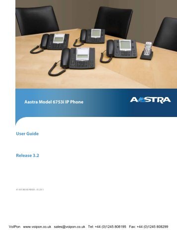 Aastra 6753i User Manual (PDF) - VoIPon Solutions