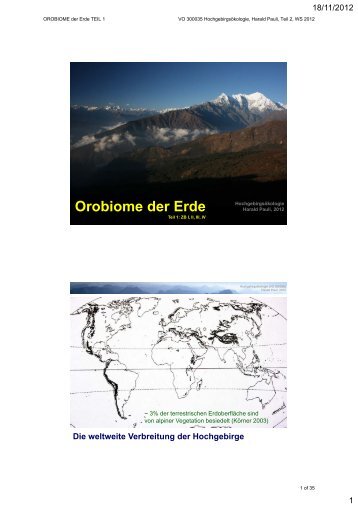 Orobiome der Erde