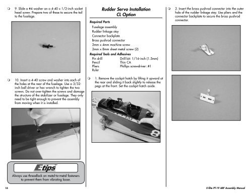 PT-19 ARF Assembly Manual - E-flite