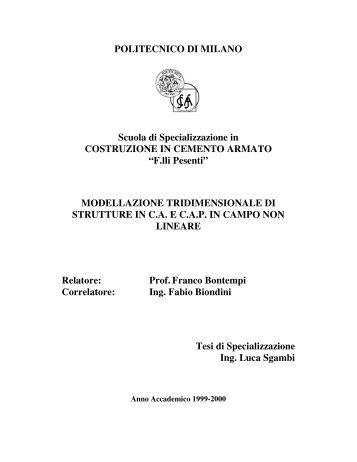 Tesi Specializzazion.. - Ingegneria Strutturale - Politecnico di Milano