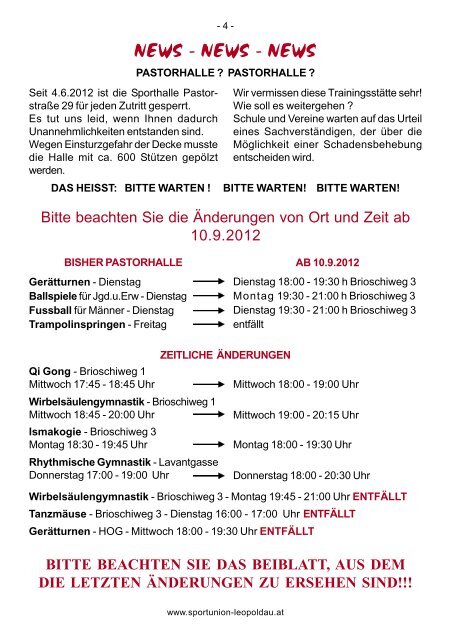 VEREINSZEITUNG September 2012 - Sportunion Leopoldau