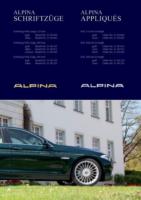 F10/F11 Parts & Accessory - BMW Alpina