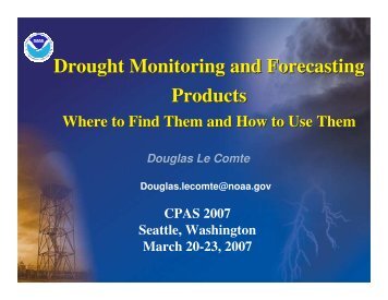 Drought Monitoring and Forecasting Products - Center for Science in ...