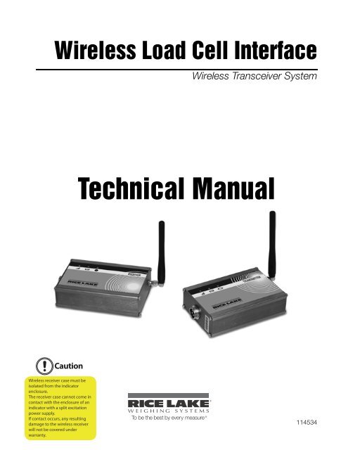 Technical Manual - Rice Lake Weighing Systems