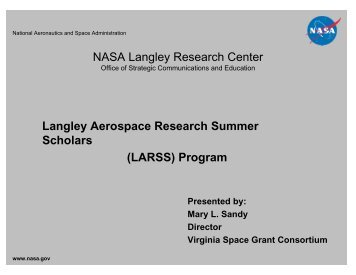 (LARSS) Program - National Council of NASA Space Grant Directors