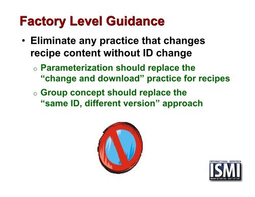 IC Maker Recipe Management Experiences - Sematech