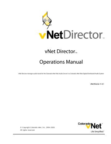 vNet Director Operations Manual - Rev. 41B - Coloradovnet.com