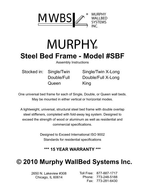 Model S Wall Bedurphy Bed, Universal Bed Frame Queen Instructions