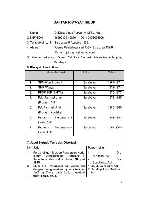 DAFTAR RIWAYAT HIDUP