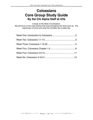 Colossians - Formatted - chi alpha @ uva