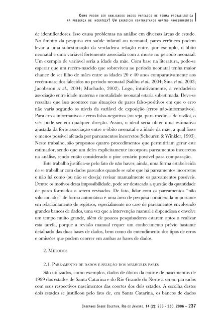 Como podem ser analisados dados pareados de ... - IESC/UFRJ